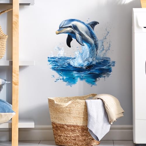 Vinilo decorativo Achang con delfín acuarela removible miniatura 4