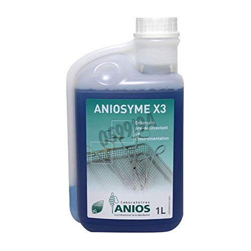 Anios 2633095UG Aniosyme X3, Détergent Pré Désinfectant de l'Instrumentation, Flacon Doseur 1L