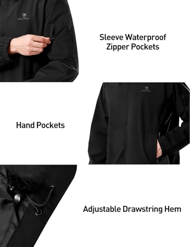 CAMELSPORTS Men Waterproof Softshell Jacket Windbreaker Hooded lightweight Rain Coat for Outdoor Hiking3