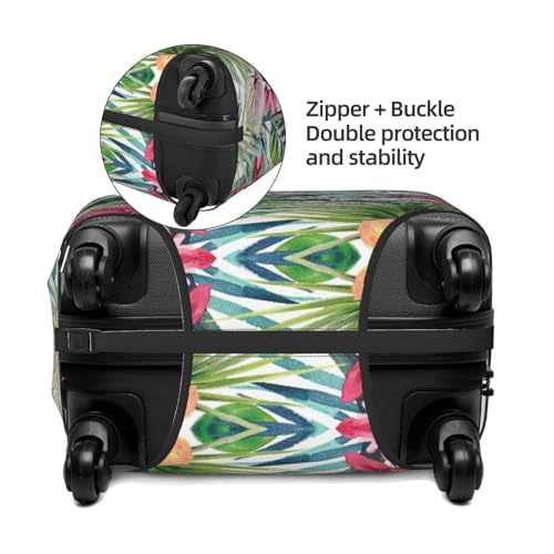 Tropical Plants Print Luggage Suitcase Cover Protector Luggage Washable Covers With Concealed Zipper4