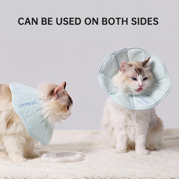 Image of Touchdog Soft Cat Cone Collar, Waterproof Recovery Collar for Cats After Surgery, Lightweight Elizabethan Collar for Kittens, Small to Large (Blue, XS)