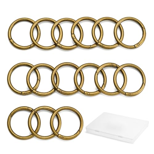 QIUTIMIY 15pcs Trigger Spring O Ring Metal Round Carabiner Clip Snap for Handbag Craft Making,Keyrings Buckle - Image 3