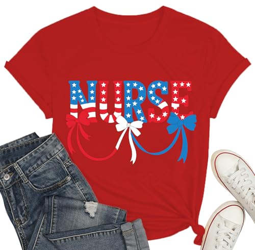 Image of 4th of July Bow Tank Top Women-Vintage American Bow Sleeveless Shirt USA Flag Tee Top Patriotic Tank Top