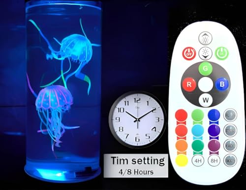 Image of CALOVER Large Jellyfish Lamp Gifts for Kids Adults Electric Fantasy Tank Aquarium Night Mood Light for Birthday Holiday Home Christmas Decoration Relaxion