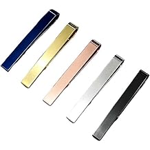 Tie Clips for Men, 5 Modern Colors Elegant Tie Bar Slim Necktie Clasp Durable Tie Tacks for Wedding Business Daily Wear, Ideal Gift for Dad Husband Boyfriend.