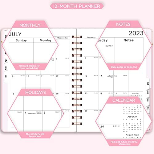 2023 Diary - Diary 2023 A5 Week to View, from January 2023 to December 2023, Hardcover with Inner Pocket, Twin-Wire Binding, 21.5 x 15.5 cm, Pink