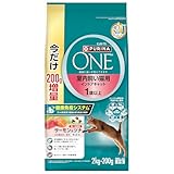 ピュリナ ワン ドライ 室内飼い猫用 インドアキャット サーモン&ツナ 2kg+200g 増量パック(550gx4袋入) image