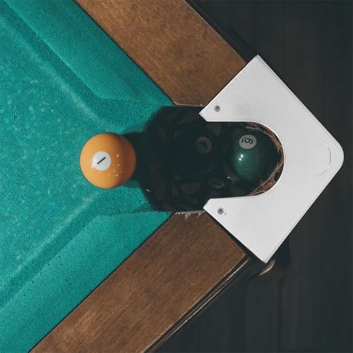 Accessoire solide pour billard : plaque de protection d'angle chromée