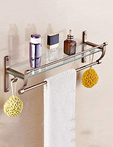 Estante de baño para inodoro que soluciona la falta de espacio con balda de vidrio monocapa