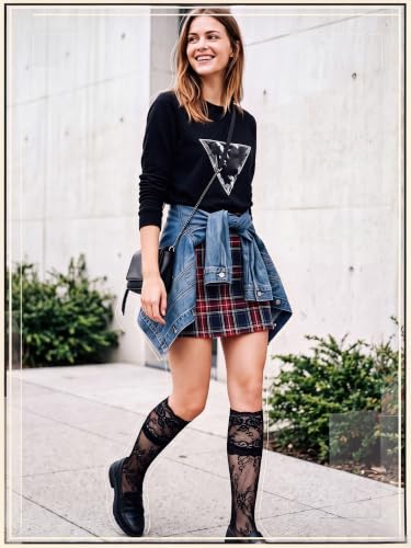 Image of Fourluoo 4 Pairs Women's Knee High Socks
