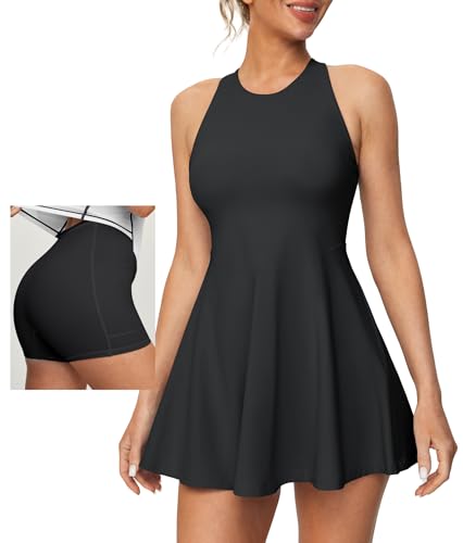 Heathyoga Womens Tennis Dress with Shorts Underneath Athletic Dress for Women Summer Romper Dresses with Pockets Golf Outfits