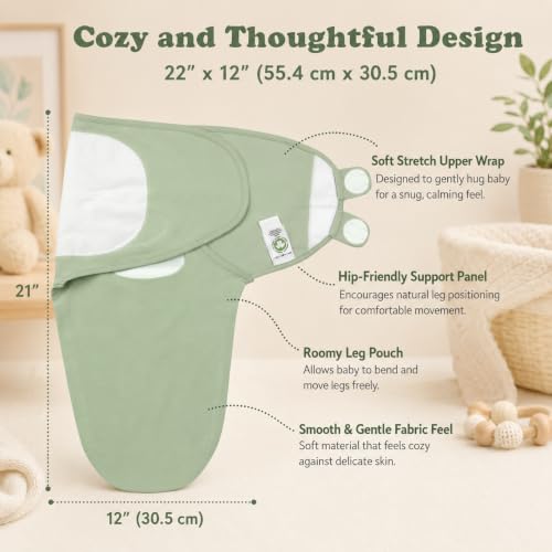 Image of Organic Cotton Baby Swaddle 4-Pack, Swaddles for Newborn 0-3 Month - Swaddle Blanket Infant Wrap Sleep Sack for Boys & Girls, Baby Swaddle for Newborn, Registry & Shower Gift Essential