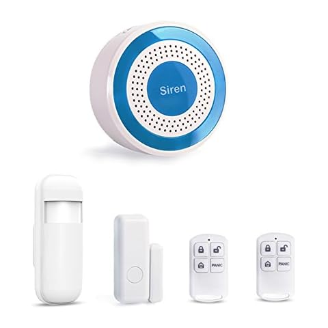 Standalone 433Mhz Indoor Alarm Siren Set with Door Sensor Motion Detector Remote Controls Onsite Strobe Siren Home Security System Cover