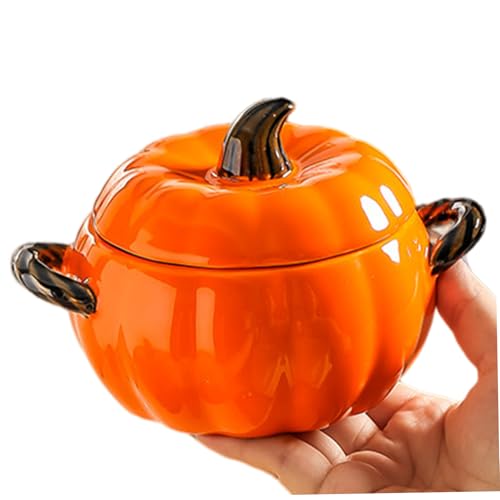 Qmjddymx Adjustable Orange Kürbis Auflaufform mit Deckel