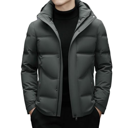 Veste d'hiver pour homme polyvalente, parka épaisse et confortable à capuche amovible