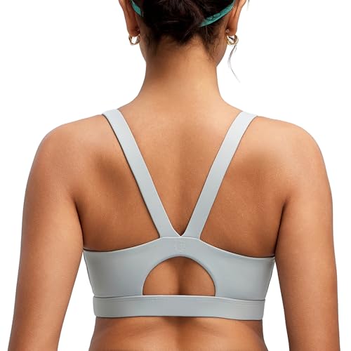 Image of RUNNING GIRL Sports Bras for Women,Light Impact Molded Cup Strap Sports Bra with Sewn in Pads,Best for A-C Cup