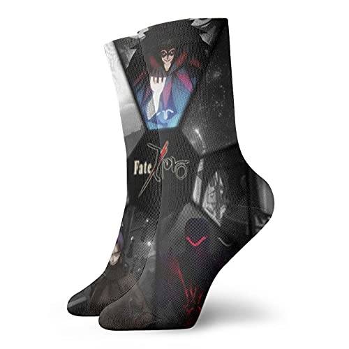 Fatezero Unisex Printing Socks Outdoor Sports Short Sock 30 Cm Black