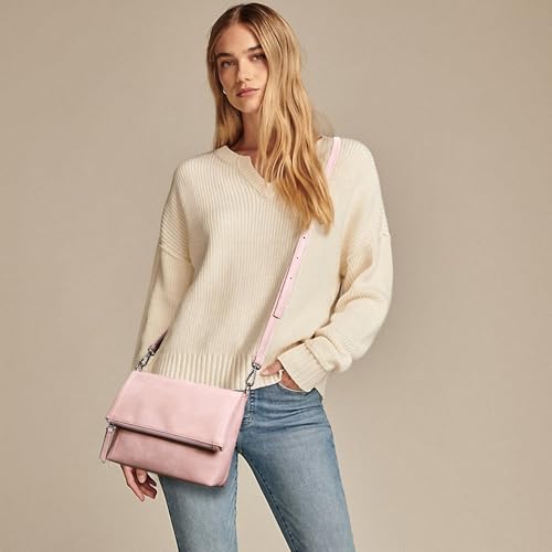 Image of KALIDI Vintage Vegan Leather Crossbody Bag PU Shoulder Bag Handbag Multiple Pockets Adjustable Removable Strap Women
