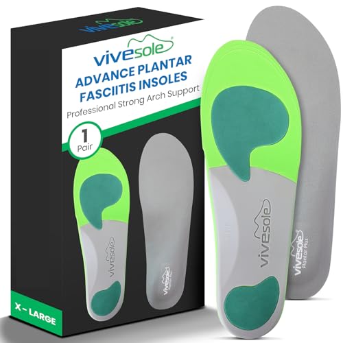 ViveSole Orthotic Inserts for Plantar Fasciitis - Arch Support Insoles Shoe Inserts for Comfort and Relief from Flat Feet, High Arches, Back, Fascia, Foot and Heel Pain - Full Length