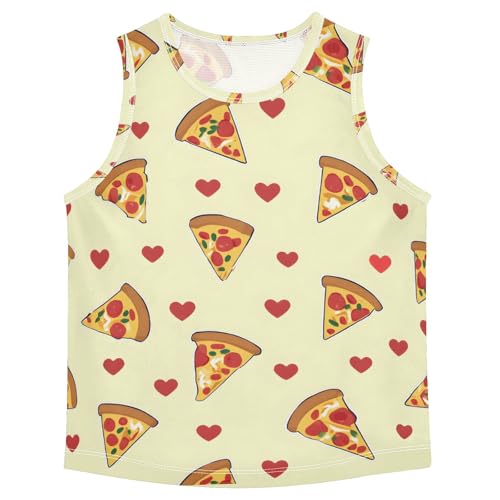 Boys' Tank Top Shirt Pizza Loves Pattern Sleeveless T-Shirts