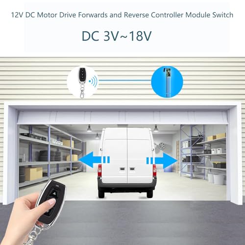 QIACHIP 12V DC Motor Remote Control Switch Drive Forwards and Reverse Module,3V 5V 16V 433Mhz RF Wireless Electric Push Rod Motor Controller - Image 3