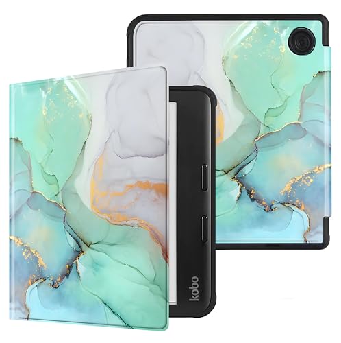 Image of ProElite Cover Case for Kobo Libra 7 inch Cover Case, Smart Flip Case Cover for Kobo Libra 7 inch Support Auto Sleep Wake, Marble Green