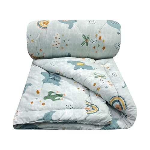 Image of MORADO Glace Cotton AC Comforter /Blanket /Quilt for Double Bed | Ultra Soft & Lightweight | All Season Reversible Comforter | Cozy Bedding for Home & Hotel | Size 90x100 Inches,Baby & Elephants,Double