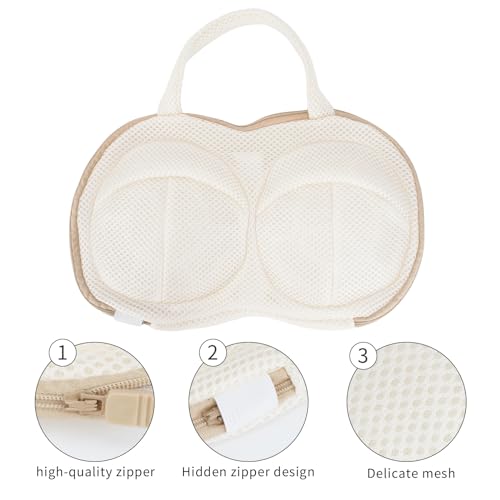 DESONAUT 3Pcs Bra Wash Bags for Laundry Lingerie Brassiere Bag bra washing protector holder for Washing Machine Beige(A to C Cups) by DESONAUT - Used condition - Image 4