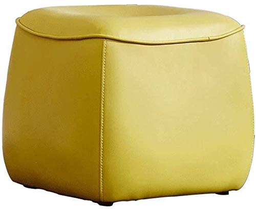 Repose-pieds canapé en similicuir jaune pour coin maquillage et entrée