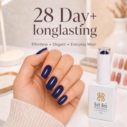 Image of Bolt Bee Dark Blue Color Gel Nail Polish Soak Off UV Gel 15ML DIY at Home Manicure Salon Nail Art