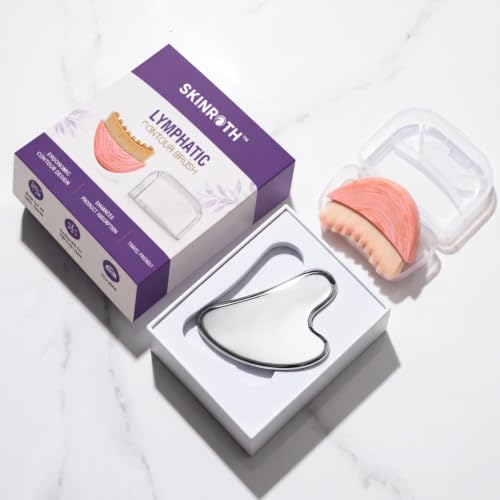 Image of Brush Gua sha And Steel Guasha combo for face massage