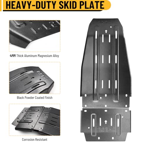 Image of Engine Skid Plate, Transmission Splash Shield, Heavy-Duty Undercarriage Guard Protector Compatible with 2018-2023 Jeep Wrangler JL 4WD