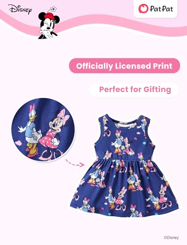 Image of Disney Minnie Mouse Princess Frozen Elsa Stitch Girls Dress Sleeveless & Short Sleeve Casual Summer Clothes Baby to Toddler