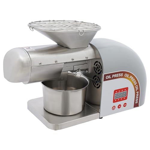 Extractor de aceite de 1800 W, prensa de aceite eléctrica con rango de regulación de temperatura de 0-300 °C, protección contra sobrecalentamiento y protección contra sobrecarga para cacahuetes,