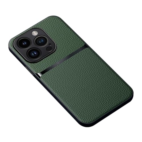 Housse mince iPhone 16 Pro Max en cuir souple antichoc avec étui magnétique
