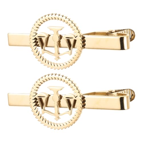 Pinzas de corbata de acero inoxidable Toyvian doradas con diseño de balanza