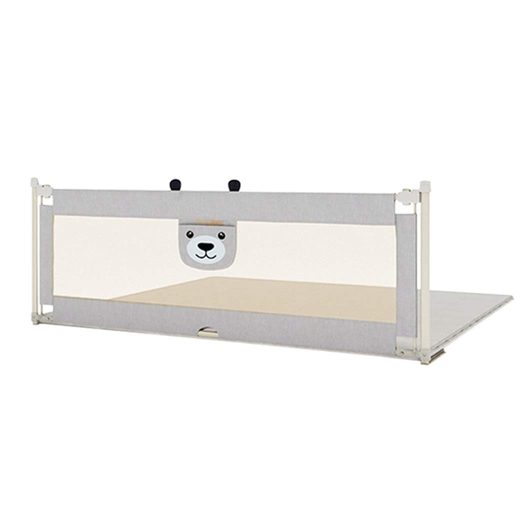 Bettgitter, Schutzgeländer, verstellbar, faltbar, vertikal nach unten, Bettschutzzaun, Bettblock, Kinderschutz, 1,8 m Bett (Farbe: Grau, Größe: 200 cm, 1 Stück)