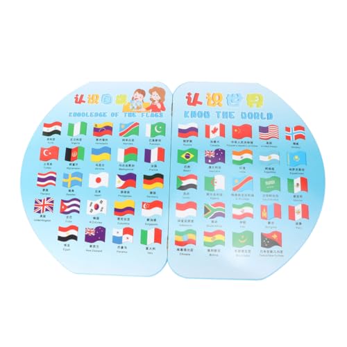 Jeu cognitif géographique carte du monde jouet drapeau en bois 36 pcs