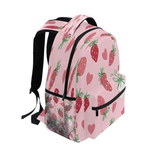 Strawberry Bow Heart Pattern Kids Backpack for Boys Girls Backpacks Student Backpack Big For Elementary School Shoulder Bag Bookbag2