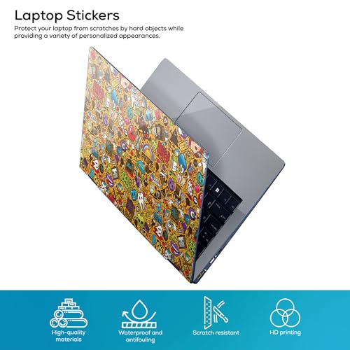 Image of Laptop Skin /Sticker /Cover Bubble-Free| Laminated| Removable| HD Quality Sticker for Laptops Upto 15.6 Inches Compatible with Hp /Dell /Acer /Lenovo /Asus etc.(Cartoon-208)