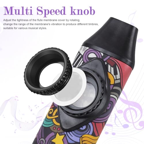 Image of HASTHIP Kazoo Musical Instruments for Kids and Adults Graffiti Style Kazoo Musical Instrument, Fashion Tunable Kazoos Instrument with 5Pcs Membrane, Lanyard, Playing Instructions, Storage Case