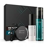 Bartpflegeset, professionelles komplettes Pflege-Geschenkset für Ehemann, inklusive Bartöl, Balsam, Kamm, Schere und Bürste, Premium Herrenpflegezubehör zum Stylen, Erweichen