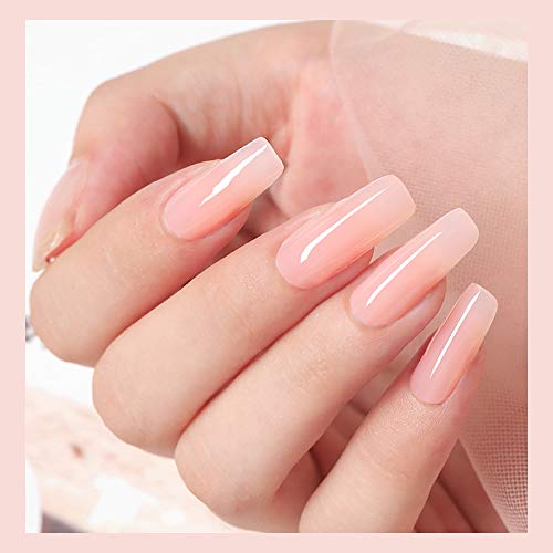 Modelones Polygel Nude Nägel Poly Gel Farben Starter 50ml 1pcs, Nude Apricot Nagelgel Nagelverlängerung Quick Extension Builder Acrylgel für DIY Nageldesign Sets – Bild 2
