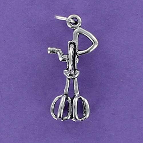 Egg Beater Charm Sterling Silver 925 for Bracelet Retro Rotary Manual Cook - Jewelry Making DIY Crafting Charm Beads for Bracelets