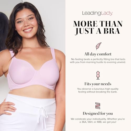Image of Leading Lady, Brigitte Full Coverage, Wireless, Padded T-Shirt Bra, Ballet Back, Side & Back Smoothing, Wide Straps, 36A-54G