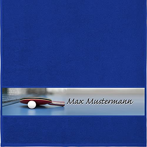 Manutextur Handtuch mit Namen - personalisiert - Motiv Tischtennis - viele Farben & Motive - Dusch-Handtuch - Royalblau - Größe 50x100 cm - persönliches Geschenk mit Wunsch-Motiv und Wunsch-Name Manutextur Handtuch mit Namen - personalisiert - Motiv Tischtennis - viele Farben & Motive - Dusch-Handtuch - Royalblau - Größe 50x100 cm - persönliches Geschenk mit Wunsch-Motiv und Wunsch-Name