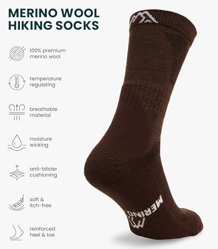 Image of Merino.tech Merino Wool Socks for Women And Men - Merino Wool Hiking Socks Crew Style