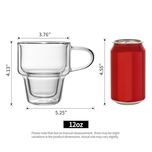 Set 4 tazas de vidrio doble pared 12 oz NIRA.Z miniatura 3