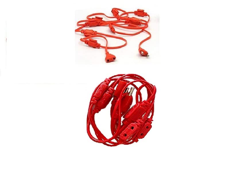(LED Power Cable | 10 Connector Cable for Decorative LED Lights for Diwali Christmas Wedding | Jointer Cable for led Lights for Home Decoration | Diwali Lights Jointer Cable, Red (Set of 2)-image-32