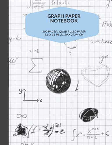 BIG MATH NOTEBOOK 1/2 INCH SQUARES GRAPH PAPER QUAD RULED: 8.5 X 11 INCH PERFECT BOUND ELEMENTARY SCHOOL KIDS VOL. 7